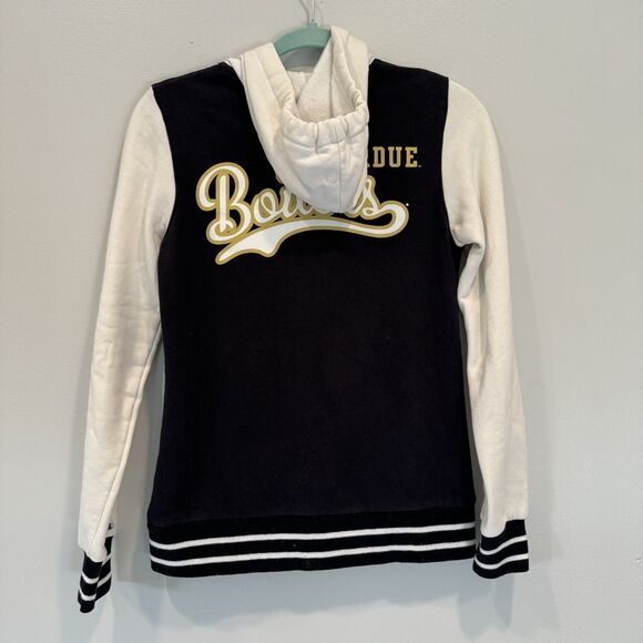 Champion Purdue Boilermakers Varsity Hoodie Jacket Black White Snap Womens Small - Picture 9 of 10